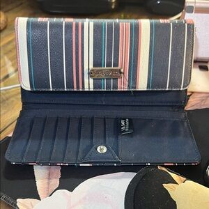 Nautica Women's Navy and Multicolor Striped Wallet
